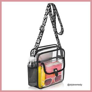 Clear Crossbody Bag with Adjustable Strap for Stadium Events